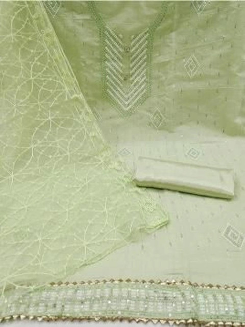 all about you Women Cotton Embroidered Unstitched Dress Material - Image 4