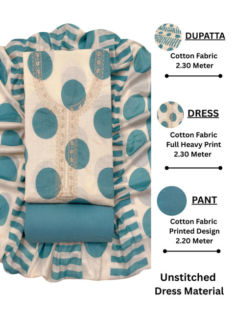 all about you Printed Pure Cotton Unstitched Dress Material - Image 6