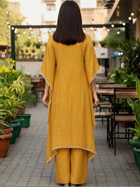 Anouk Rustic Women Ethnic Motifs Embroidered Regular Thread Work Kurta with Palazzos - Image 3