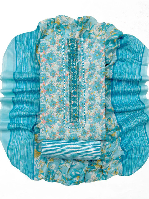 all about you Printed Pure Cotton Unstitched Dress Material - Image 4