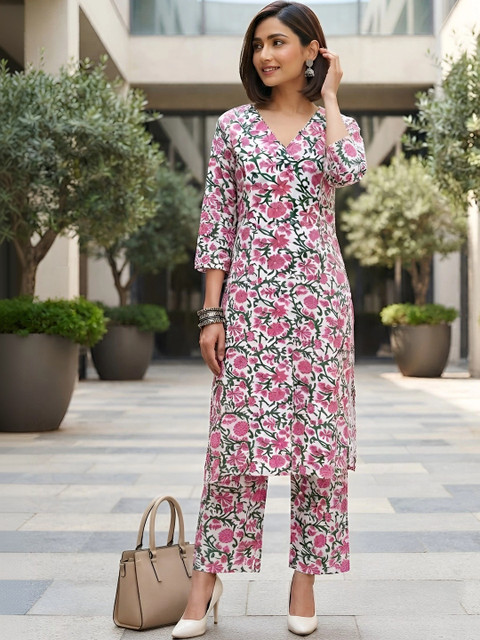 Nayo Floral Cotton Printed Tunic with Trousers - Image 7