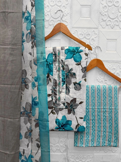 all about you Printed Pure Cotton Unstitched Dress Material - Image 4