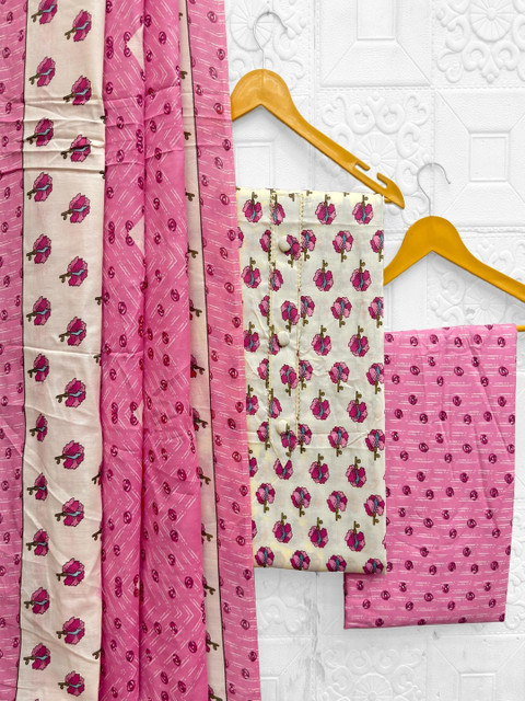all about you Printed Pure Cotton Unstitched Dress Material
