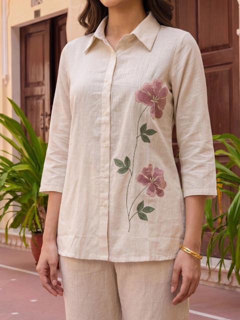 Rangita Cotton Embroidered Shirt with Trousers - Image 4