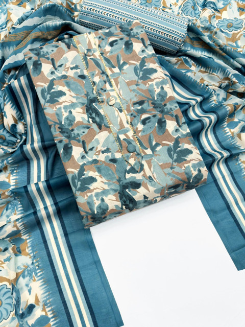 all about you Printed Pure Cotton Unstitched Dress Material - Image 3