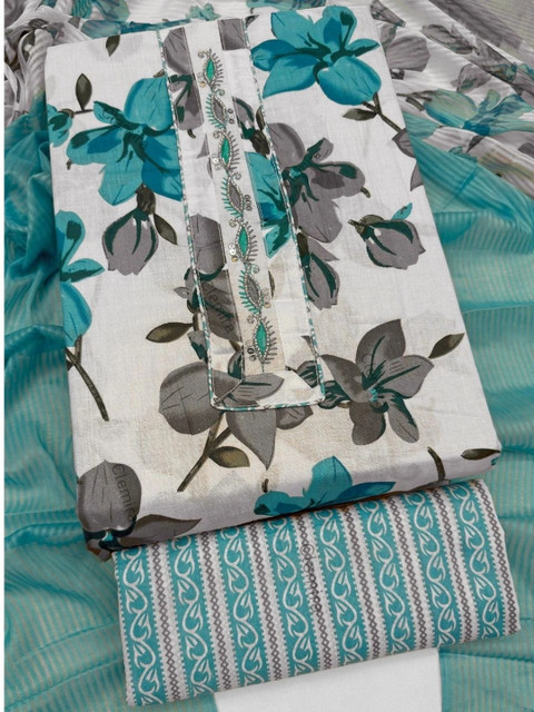 all about you Printed Pure Cotton Unstitched Dress Material - Image 2