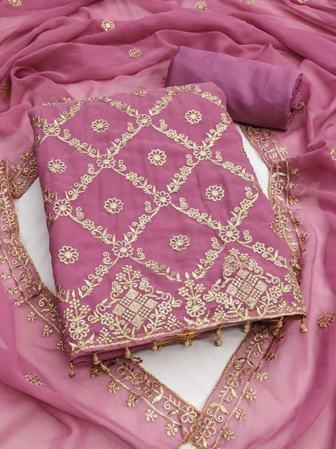 all about you Embroidered Unstitched Dress Material
