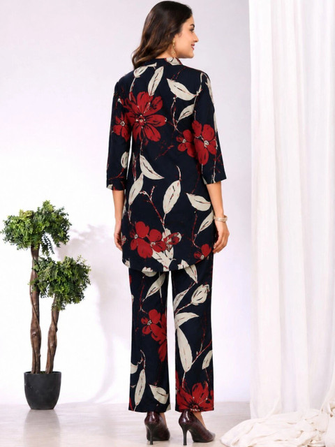 Kiana House Of Fashion Floral Printed Tunic with Trousers - Image 5