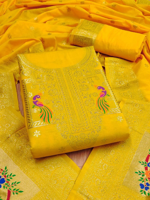 Mitera Pure Cotton Unstitched Dress Material