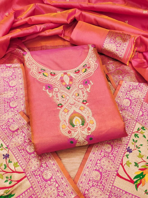 Mitera Pure Silk Unstitched Dress Material