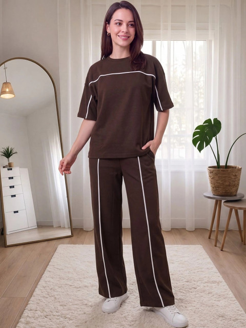 BLACK ROSSY Striped T-shirt with Trousers