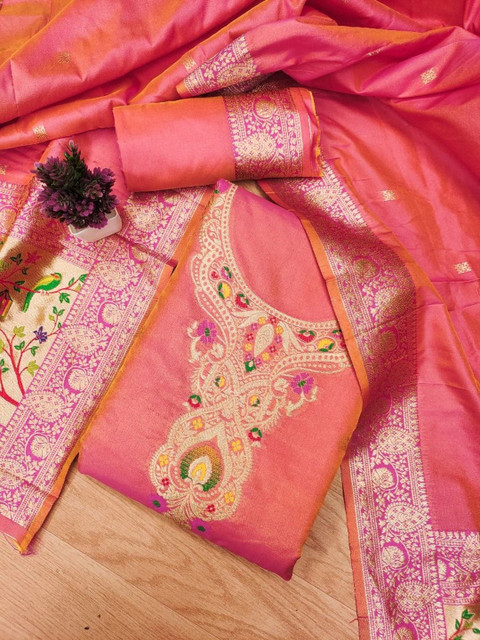 Mitera Pure Silk Unstitched Dress Material - Image 2