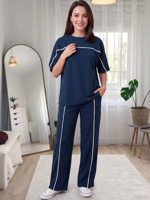 BLACK ROSSY Striped T-shirt with Trousers