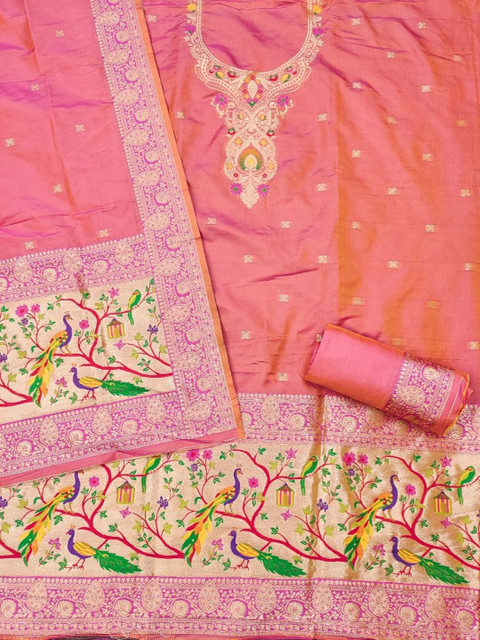 Mitera Pure Silk Unstitched Dress Material - Image 3