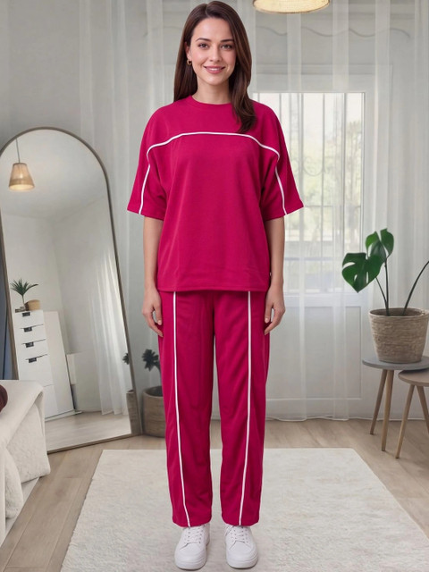 BLACK ROSSY Solid T-shirt with Trousers - Image 2