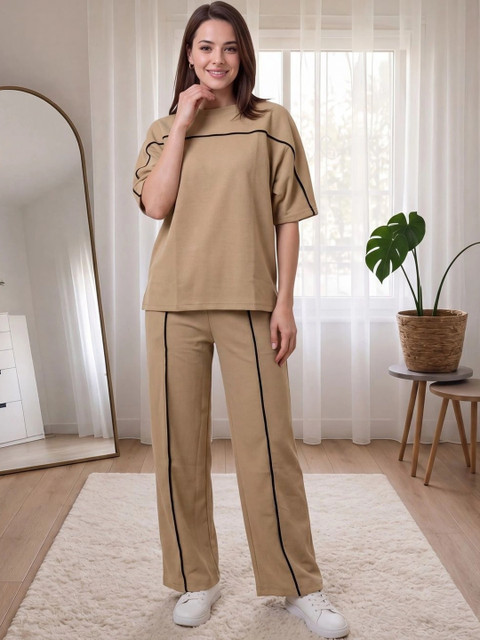 BLACK ROSSY Solid T-shirt with Trousers - Image 5