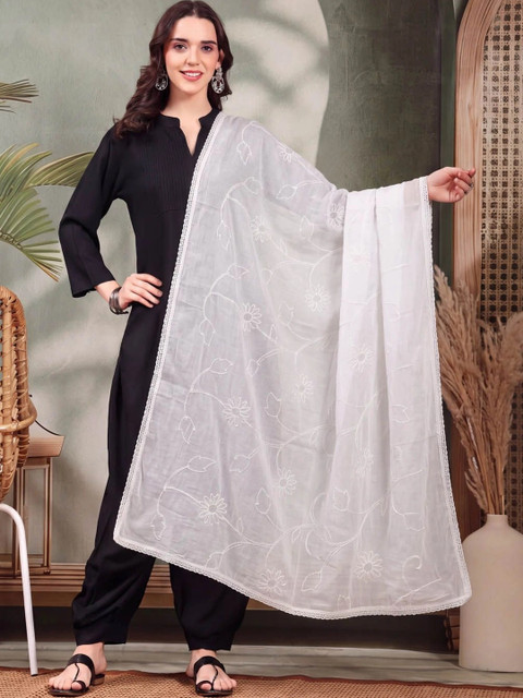 Clora Creation Women Embroidered Cotton Dupatta