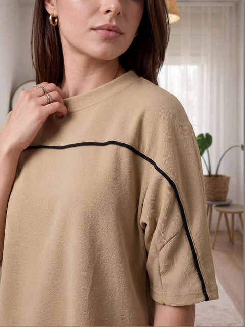 BLACK ROSSY Solid T-shirt with Trousers - Image 3