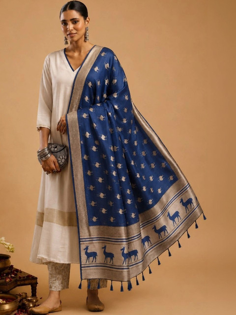 Azira Pack of 2 Ethnic Motifs Printed Block Print Dupatta - Image 3