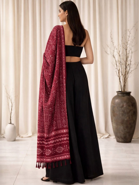 HERE&NOW Ethnic Motifs Printed Block Print Dupatta - Image 3