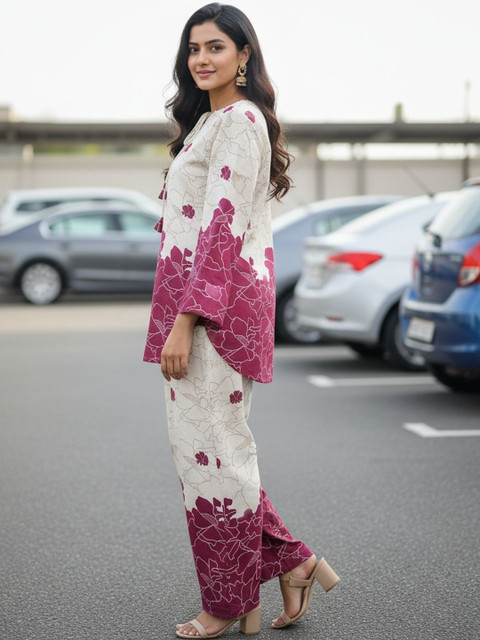 ZIVRAA Floral Printed Tunic with Palazzos - Image 3