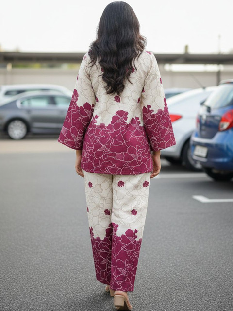 ZIVRAA Floral Printed Tunic with Palazzos - Image 4