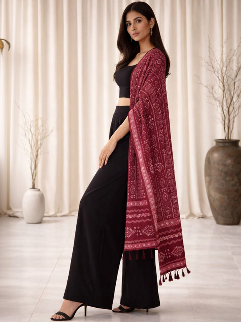 HERE&NOW Ethnic Motifs Printed Block Print Dupatta - Image 5