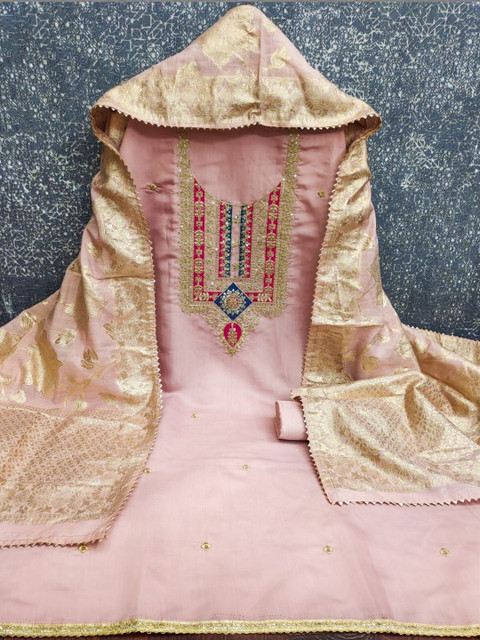 Ashiya Fab Embroidered Pure Cotton Unstitched Dress Material - Image 2