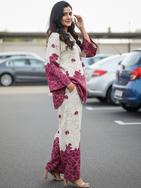 ZIVRAA Floral Printed Tunic with Palazzos - Image 5