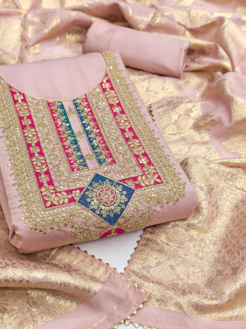 Ashiya Fab Embroidered Pure Cotton Unstitched Dress Material