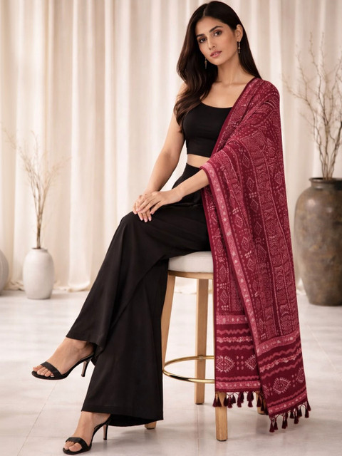 HERE&NOW Ethnic Motifs Printed Block Print Dupatta - Image 6