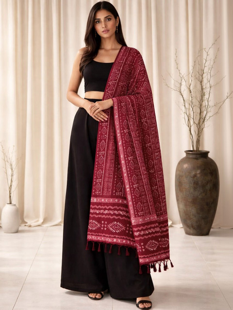 HERE&NOW Ethnic Motifs Printed Block Print Dupatta - Image 2