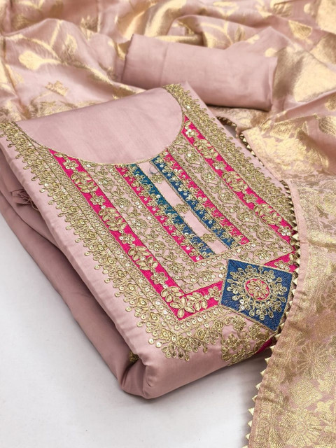 Ashiya Fab Embroidered Pure Cotton Unstitched Dress Material - Image 3