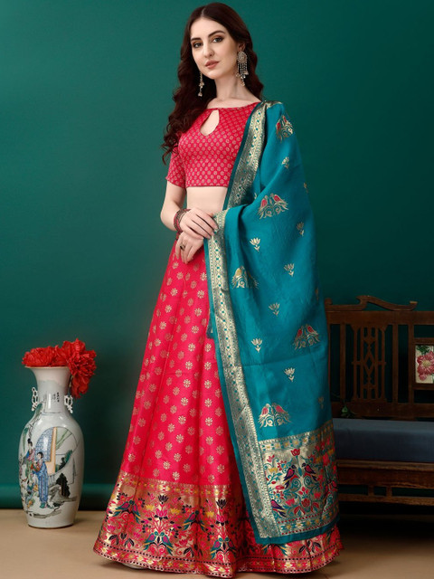 JIVUBA Semi-Stitched Lehenga & Blouse With Dupatta - Image 3