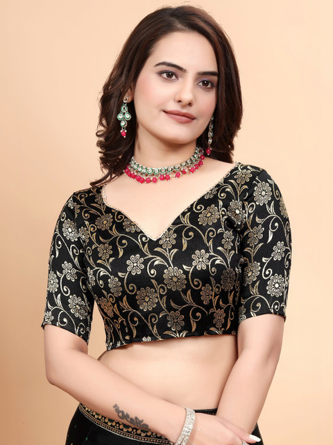 JIVUBA Embroidered Semi-Stitched Lehenga & Blouse With Dupatta - Image 4