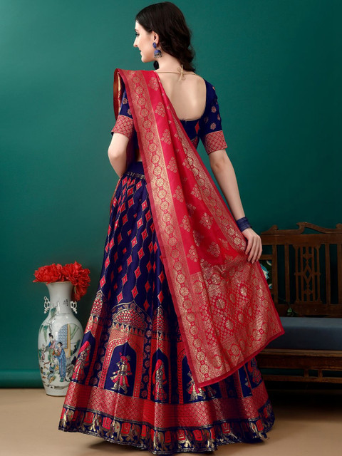 JIVUBA Embroidered Semi-Stitched Lehenga & Blouse With Dupatta - Image 2