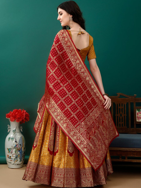 JIVUBA Semi-Stitched Lehenga & Blouse With Dupatta - Image 2