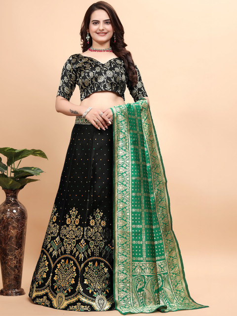 JIVUBA Embroidered Semi-Stitched Lehenga & Blouse With Dupatta