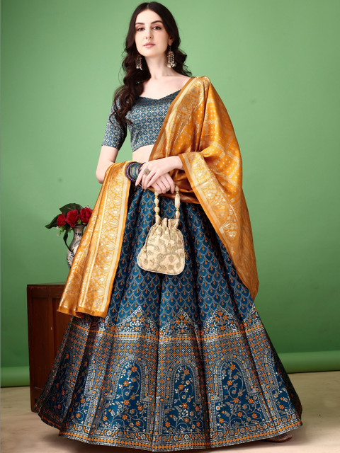 JIVUBA Semi-Stitched Lehenga & Blouse With Dupatta - Image 3