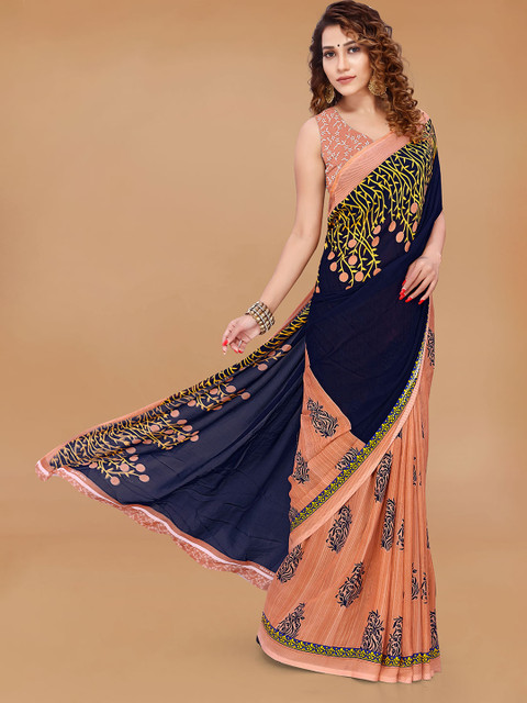 STYLE MODA Floral Poly Georgette Designer Saree - Image 2