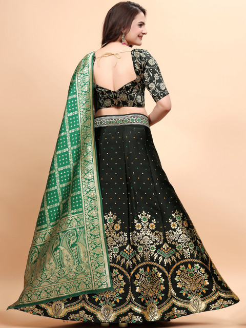 JIVUBA Embroidered Semi-Stitched Lehenga & Blouse With Dupatta - Image 2