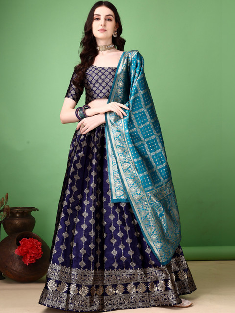 JIVUBA Semi-Stitched Lehenga & Blouse With Dupatta