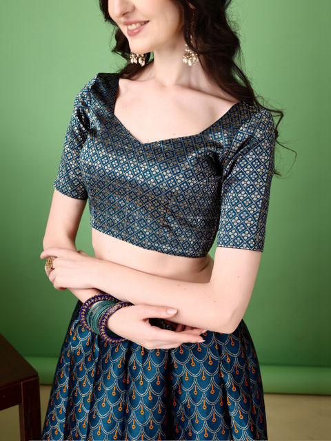 JIVUBA Semi-Stitched Lehenga & Blouse With Dupatta - Image 4