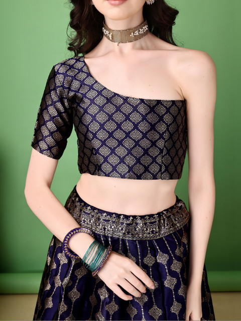 JIVUBA Semi-Stitched Lehenga & Blouse With Dupatta - Image 4