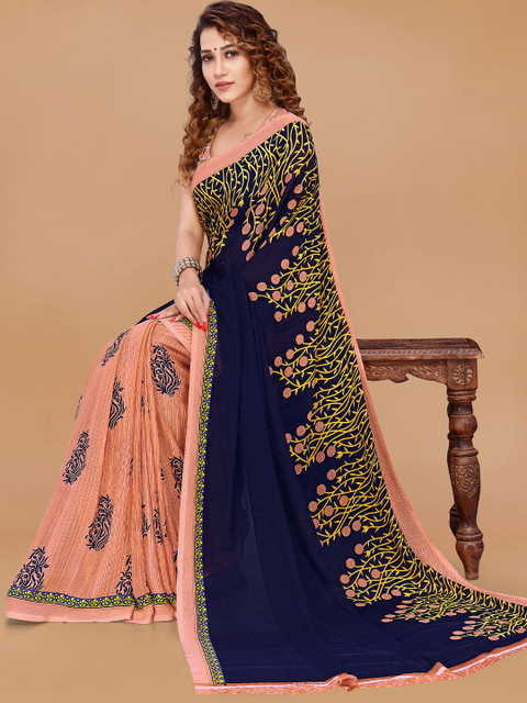 STYLE MODA Floral Poly Georgette Designer Saree - Image 5