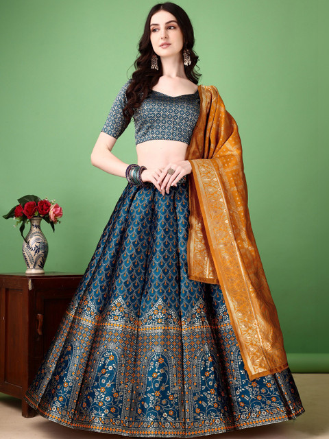 JIVUBA Semi-Stitched Lehenga & Blouse With Dupatta