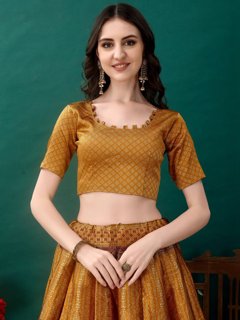 JIVUBA Semi-Stitched Lehenga & Blouse With Dupatta - Image 4