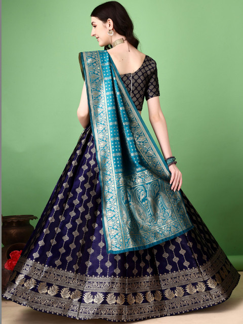 JIVUBA Semi-Stitched Lehenga & Blouse With Dupatta - Image 2