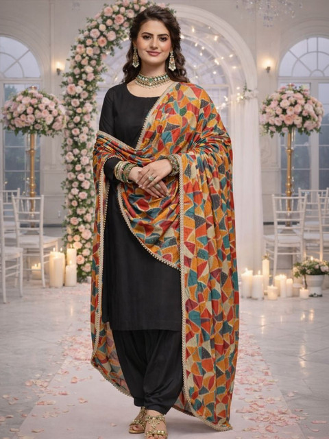 HERE&NOW Printed Kalamkari Dupatta