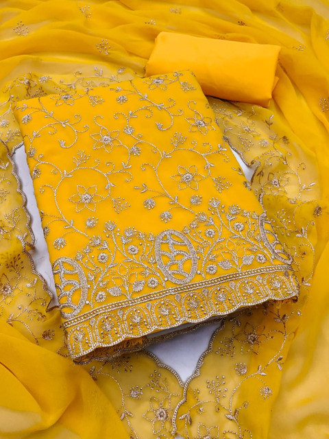 HMP Fashion Embroidered Unstitched Dress Material